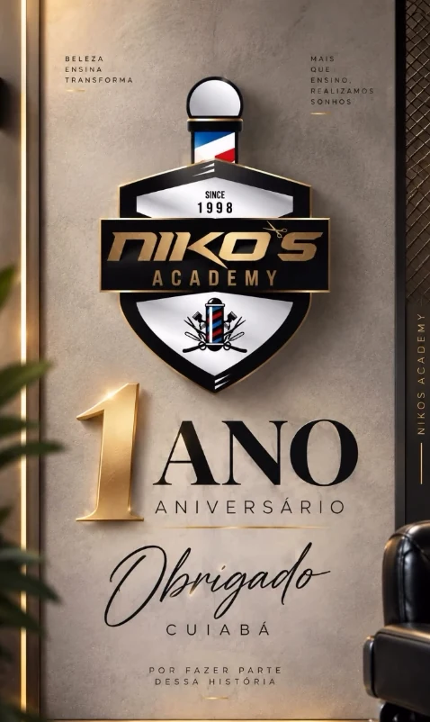 Arte comemorativa de 1 ano da Nikos Academy
